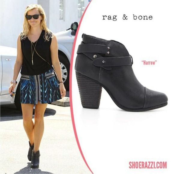 Rag & Bone Harrow Suede Block Heel Ankle Boots Booties size 38/8 - Picture 2 of 13